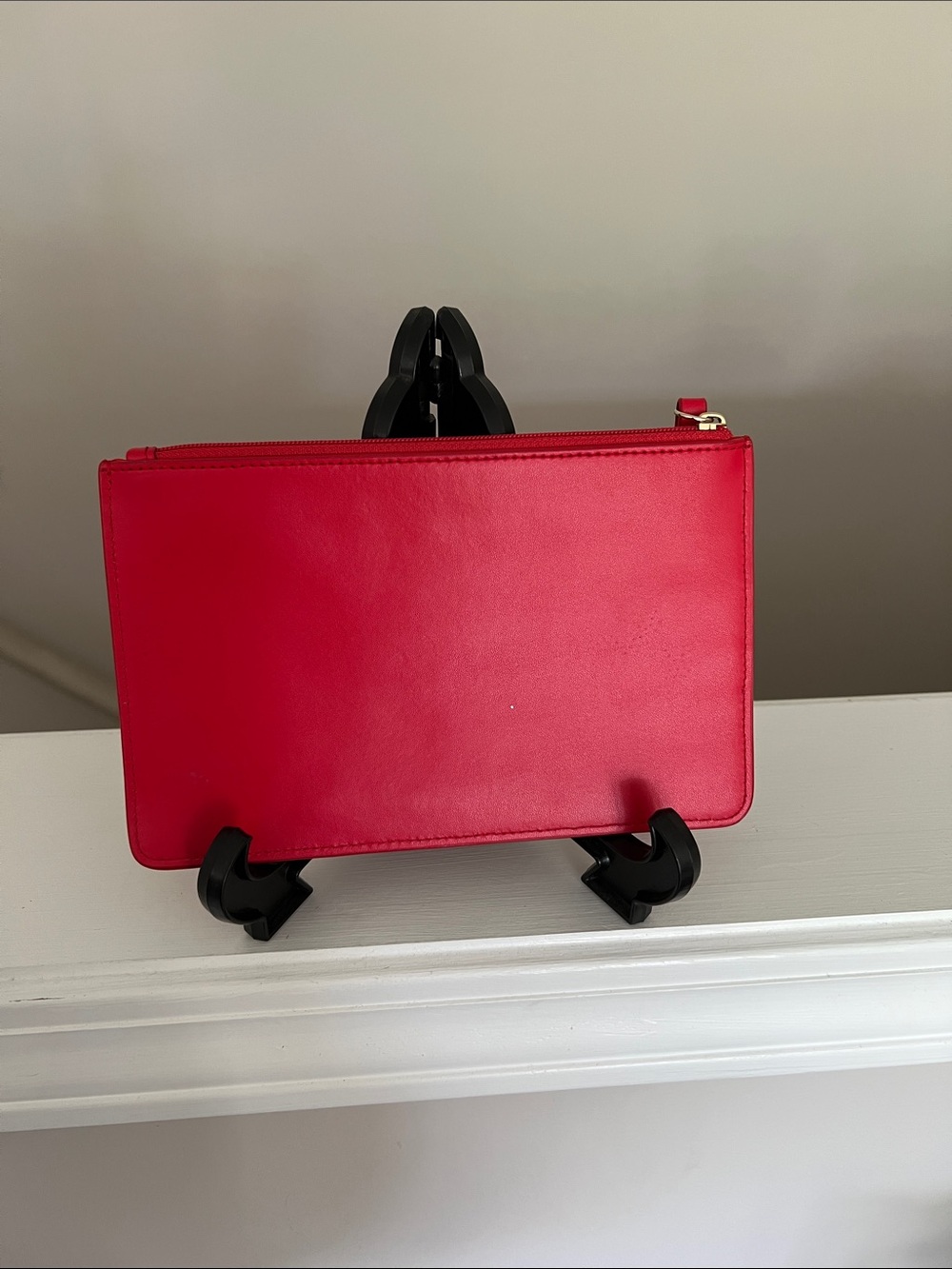 kate spade Red Leather Wristlet Clutch with Gold Logo - Picture 4 of 5